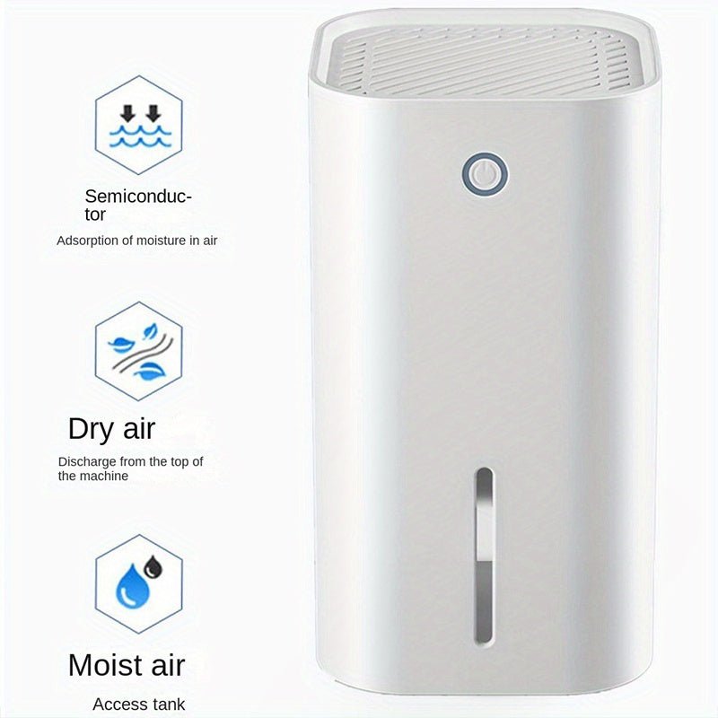 EU Plug 1pc Portable Dehumidifiers for Home, High Efficiency Quiet Dehumidification, Desktop Air Dryer, 850ml Water Tank, for home, Basement, Bathroom, Closet, RV, Bedroom, Kitchen, Dehumidifier For Closet, Dehumidifier For - Air pur