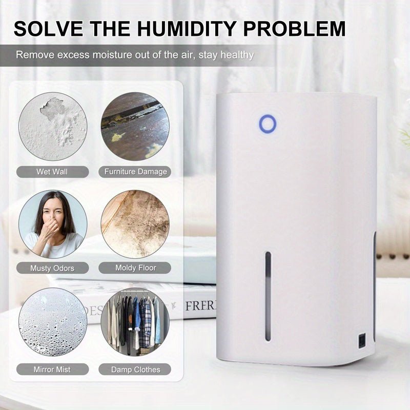EU Plug 1pc Portable Dehumidifiers for Home, High Efficiency Quiet Dehumidification, Desktop Air Dryer, 850ml Water Tank, for home, Basement, Bathroom, Closet, RV, Bedroom, Kitchen, Dehumidifier For Closet, Dehumidifier For - Air pur