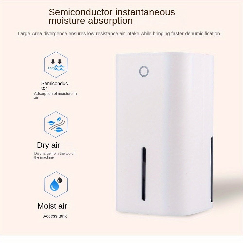 EU Plug 1pc Portable Dehumidifiers for Home, High Efficiency Quiet Dehumidification, Desktop Air Dryer, 850ml Water Tank, for home, Basement, Bathroom, Closet, RV, Bedroom, Kitchen, Dehumidifier For Closet, Dehumidifier For - Air pur
