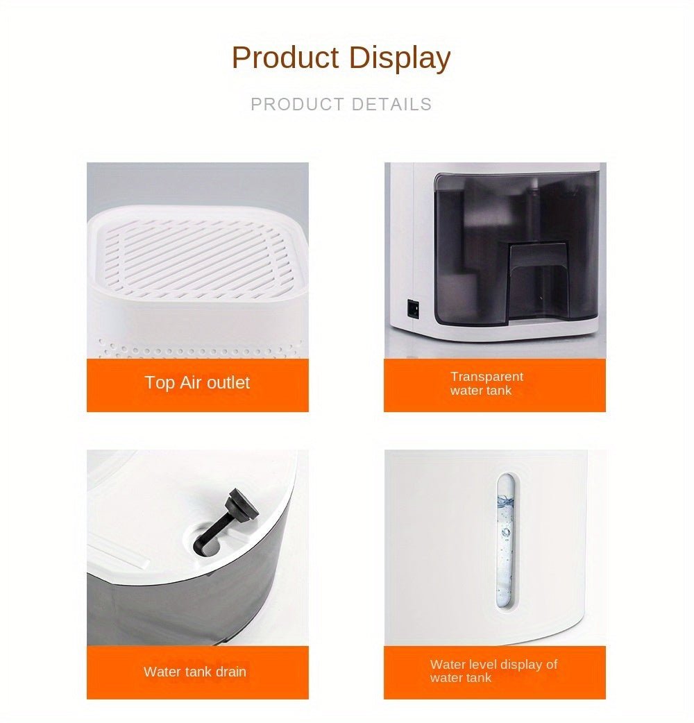 EU Plug 1pc Portable Dehumidifiers for Home, High Efficiency Quiet Dehumidification, Desktop Air Dryer, 850ml Water Tank, for home, Basement, Bathroom, Closet, RV, Bedroom, Kitchen, Dehumidifier For Closet, Dehumidifier For - Air pur