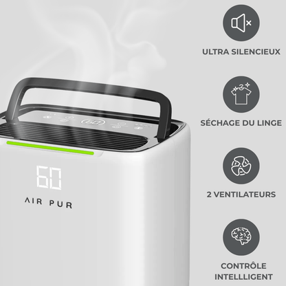 Déshumidificateur d'Air Silencieux et Électrique PRO - Chambre & Maison - Air pur