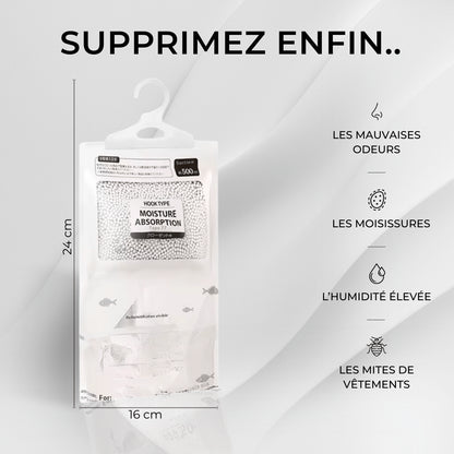 Lot de 10 Sacs Déshumidificateurs d'Air – Armoire & Vêtements - Air pur