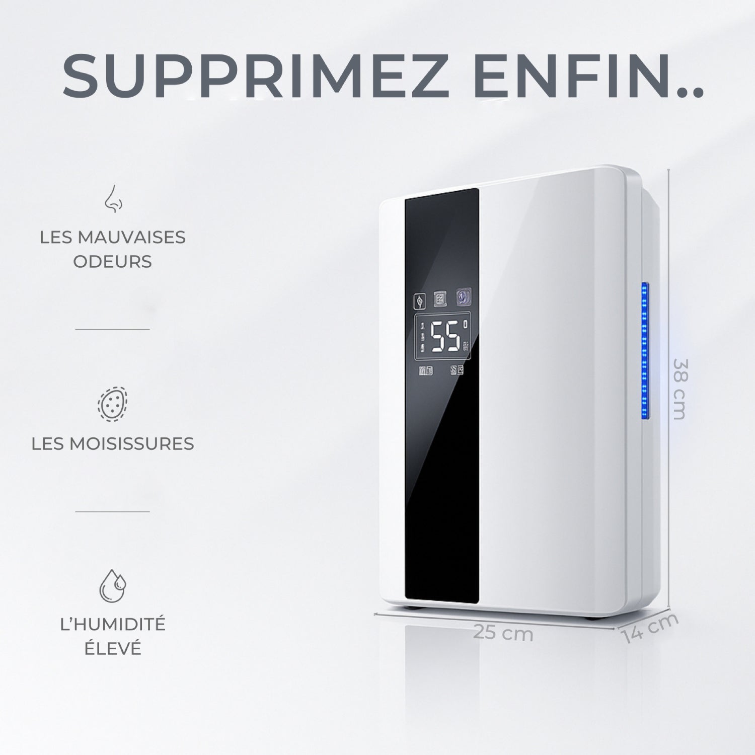 Déshumidificateur & Purificateur d'Air – Silencieux pour Maison, Chambre, Cuisine - Air pur