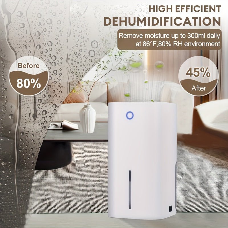 EU Plug 1pc Portable Dehumidifiers for Home, High Efficiency Quiet Dehumidification, Desktop Air Dryer, 850ml Water Tank, for home, Basement, Bathroom, Closet, RV, Bedroom, Kitchen, Dehumidifier For Closet, Dehumidifier For - Air pur