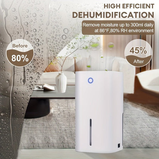 EU Plug 1pc Portable Dehumidifiers for Home, High Efficiency Quiet Dehumidification, Desktop Air Dryer, 850ml Water Tank, for home, Basement, Bathroom, Closet, RV, Bedroom, Kitchen, Dehumidifier For Closet, Dehumidifier For - Air pur