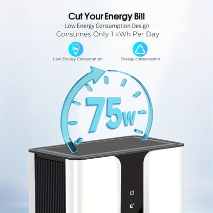 95 ounce household dehumidifier, with significant noise reduction and quietness, equipped with drainage pipes, suitable for multiple scenarios such as bedrooms, living rooms, and basements, equipped with filters and reusable - Air pur