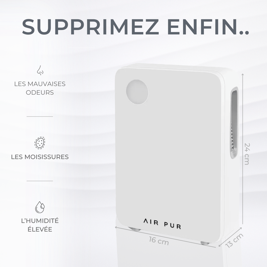 Déshumidificateur d'Air Silencieux et Puissant - Chambre et Salle de bain - Air pur