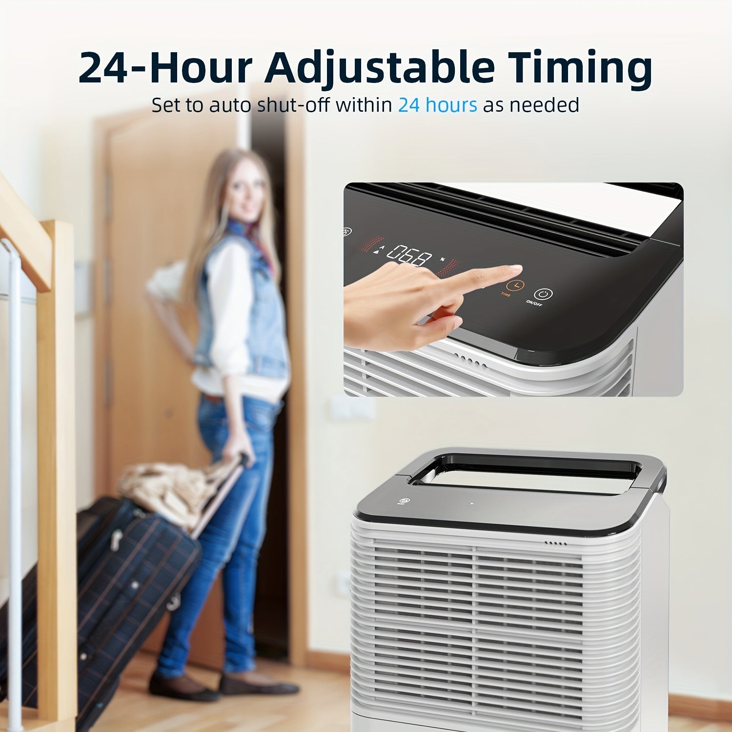Holiday Ultra Quiet Dehumidifier, Intelligent Central Control, Automatic Mode, Moisture Display Light, 12.83KG, 24 - hour Timer, Basement, Living Room, Study, Daily Dehumidification Capacity Reaches 16 Liters, Reducing Moisture - Air pur