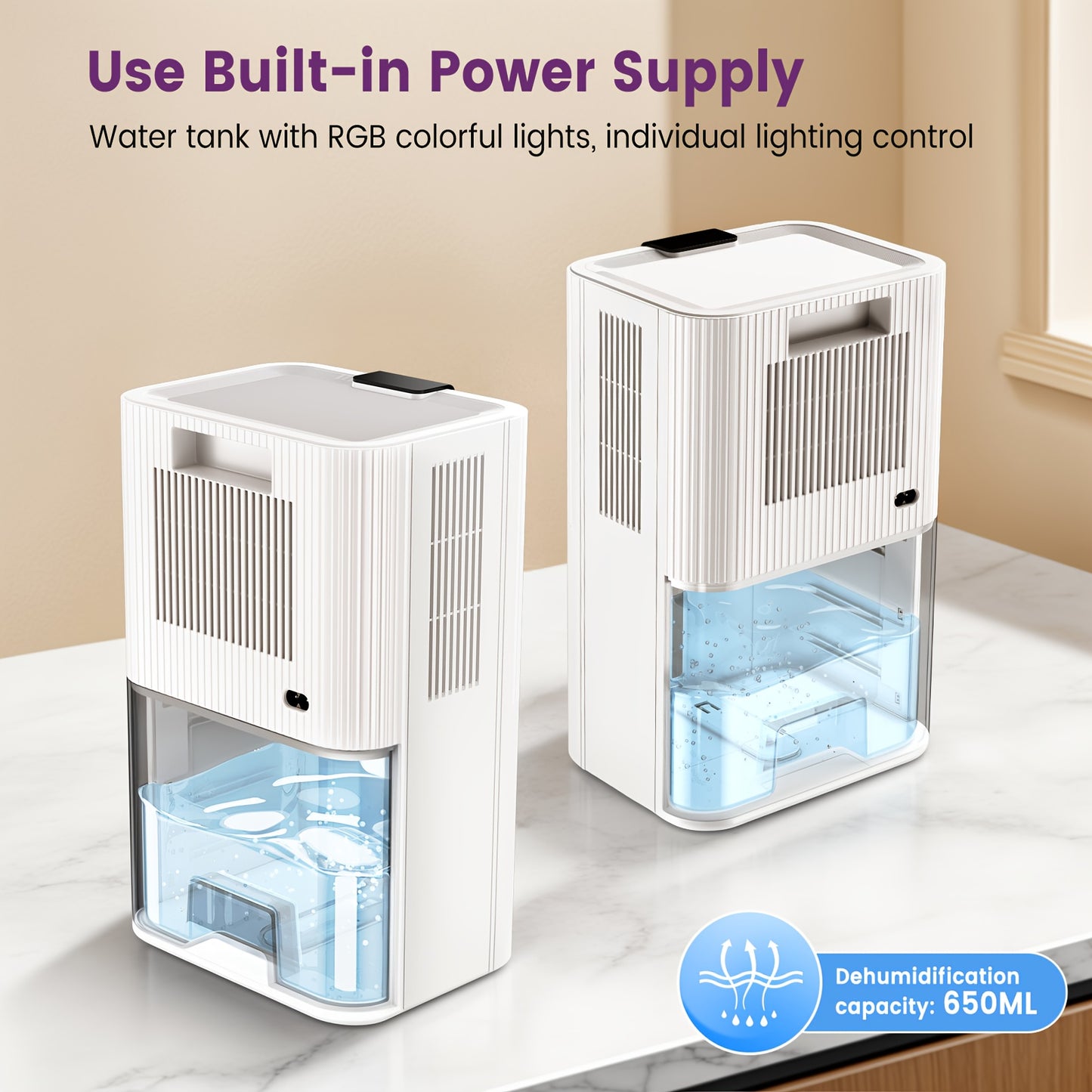 Loefme Electric Dehumidifier, 2800ml, Quiet Dehumidifier for Home, Small Dehumidifier with Function Defrosting & Sleep Mode, Timing function, for Bathrooms, Kitchens, Living Areas, Dehumidifiers for Basement, Dehumidifier for - Air pur