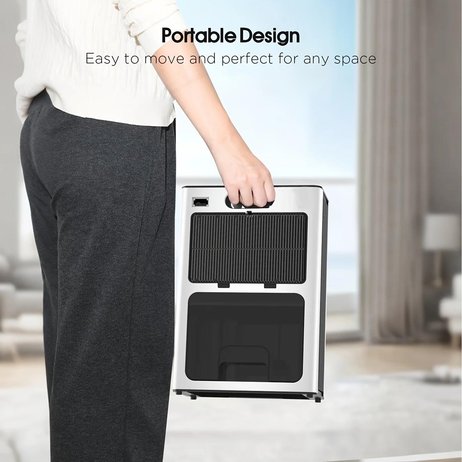 95 ounce household dehumidifier, with significant noise reduction and quietness, equipped with drainage pipes, suitable for multiple scenarios such as bedrooms, living rooms, and basements, equipped with filters and reusable - Air pur
