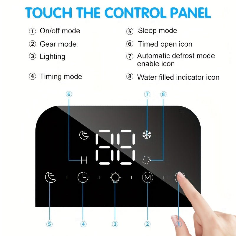 Quiet Home Dehumidifier with Auto Shut - Off, for Miniature Dehumidifier for Bathrooms, Ideal for RVs, Wardrobes, and Closets, LED Display, Automatic Room Purification, Automatic Dehumidification Machin - Air pur