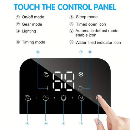 Quiet Home Dehumidifier with Auto Shut - Off, for Miniature Dehumidifier for Bathrooms, Ideal for RVs, Wardrobes, and Closets, LED Display, Automatic Room Purification, Automatic Dehumidification Machin - Air pur